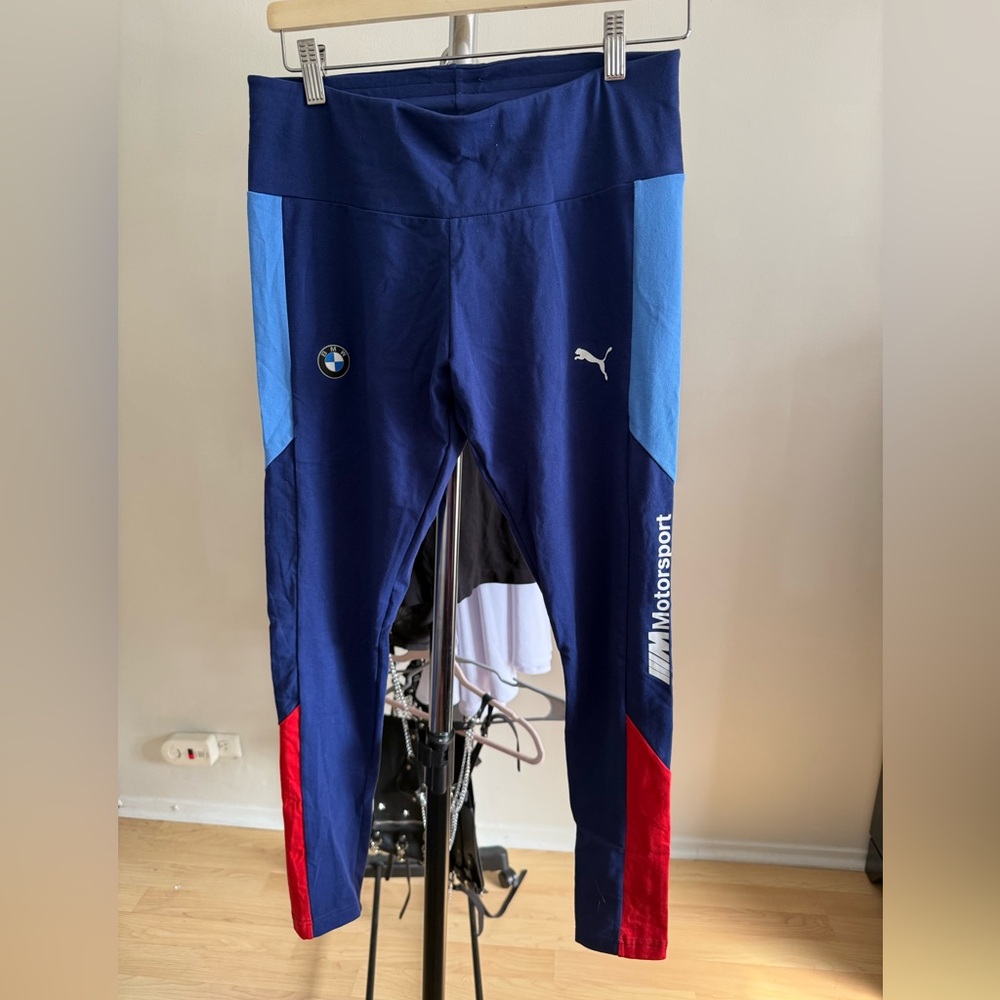 Puma BMW Women’s  Motorsport Leggings - Navy and Red
